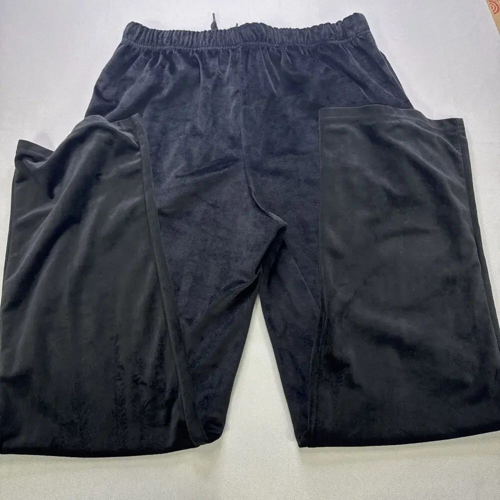 True Religion Men's Medium Black Sleepwear Pants Velour Pajama Loungewear